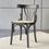 Thumbnail: Black Wood Rattan Bistro Dining Chair for Restaurant Garden Nordic Style