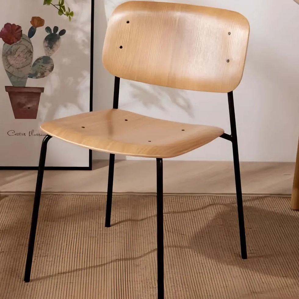 Thumbnail: Ashwood veneer stacking stackable dining cafeteria furniture chair for restauran