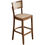 Thumbnail: Traditional Solid Wood Cane Counter Stool with Wood Back for Restaurant