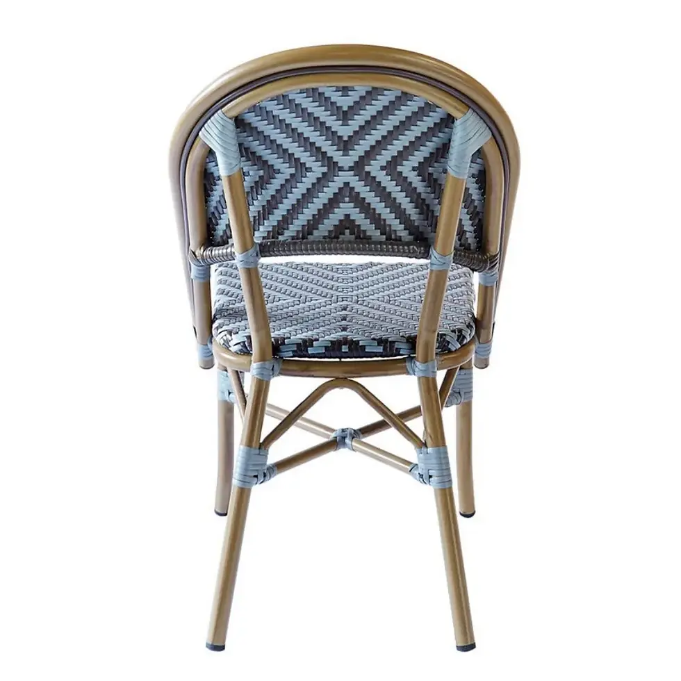 Thumbnail: Grey PE Rattan French Bistro Chairs – Stackable Dining Chairs for Café