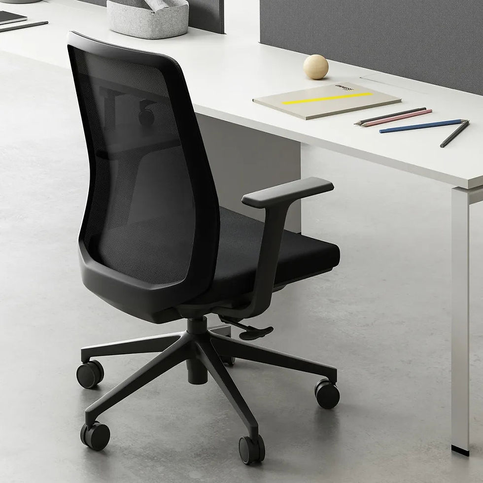Thumbnail: Nordic Style Desk and Office Chair with Mesh Back and Adjustable Features