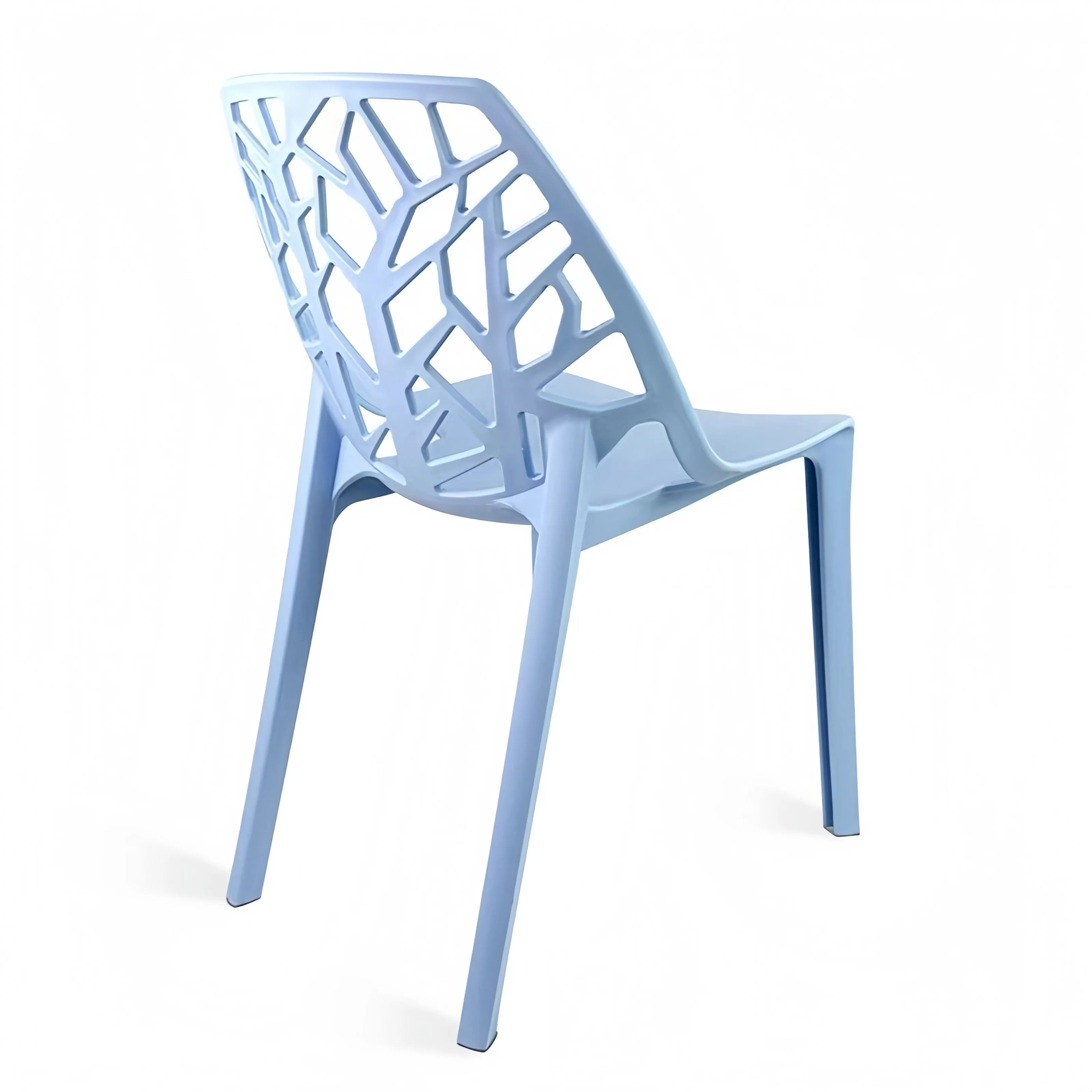 Open Back Crystal Polypropylene Chair with Metal Base and Armrests