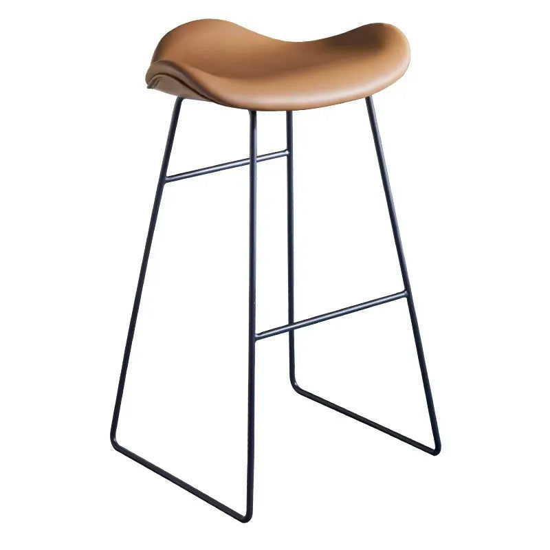 Thumbnail: Modern Industrial Saddle Leather Bar Stool – High Counter Height Chair