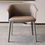 Thumbnail: Modern Light Grey Saddle Leather Chair with Armrest & Metal Legs for Dining