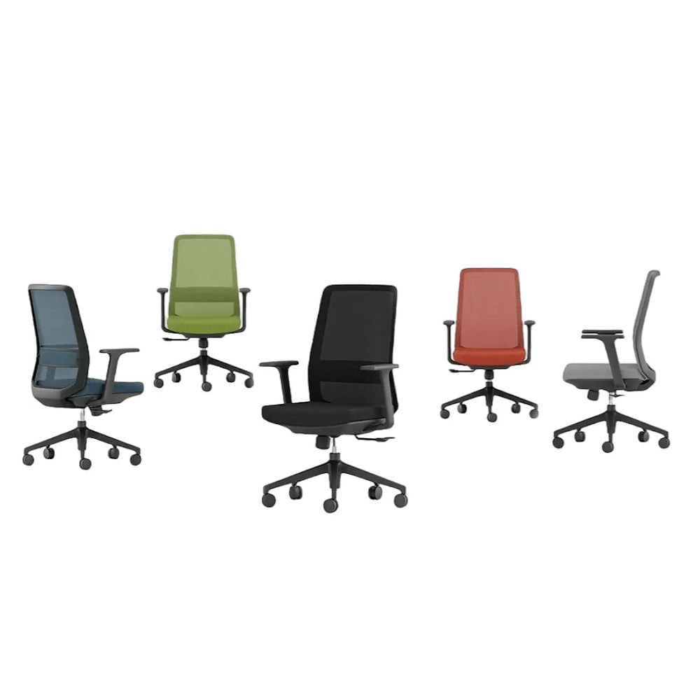 Thumbnail: Nordic Style Desk and Office Chair with Mesh Back and Adjustable Features