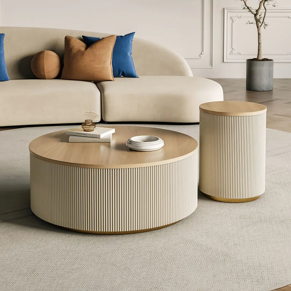 Thumbnail: Industrial Style Wooden Coffee Table with Storage Shelf for Living Room