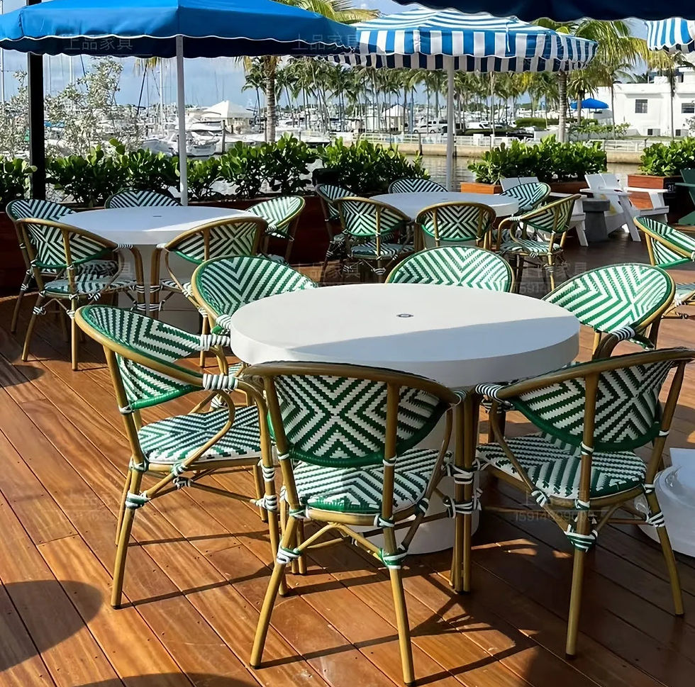 Thumbnail: Brush Stroke Painted French Bistro Chairs with Armrests – Stackable