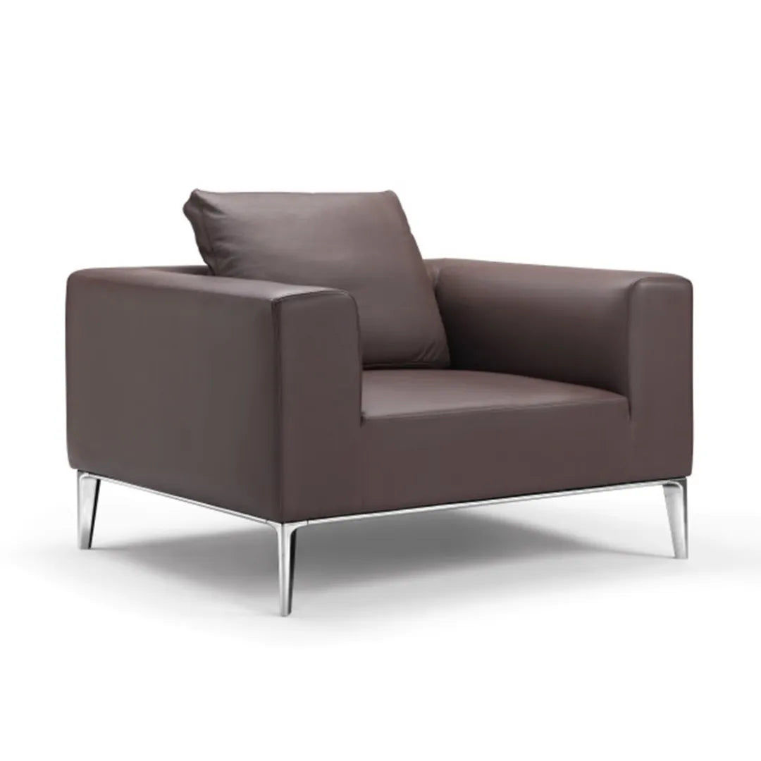 Steel Leg 1-Seater Sofa – Minimalist Office Waiting Room Seating