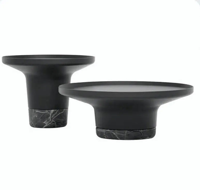Thumbnail: Luxury Marble & Stone Coffee Table - Black Mid-Century Modern Center Table