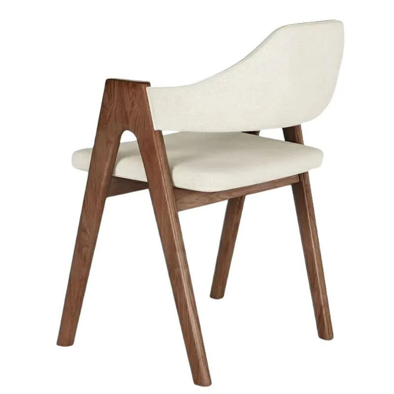 Thumbnail: Open Back Upholstered Dining Chair with Solid Wood Frame for Restaurant