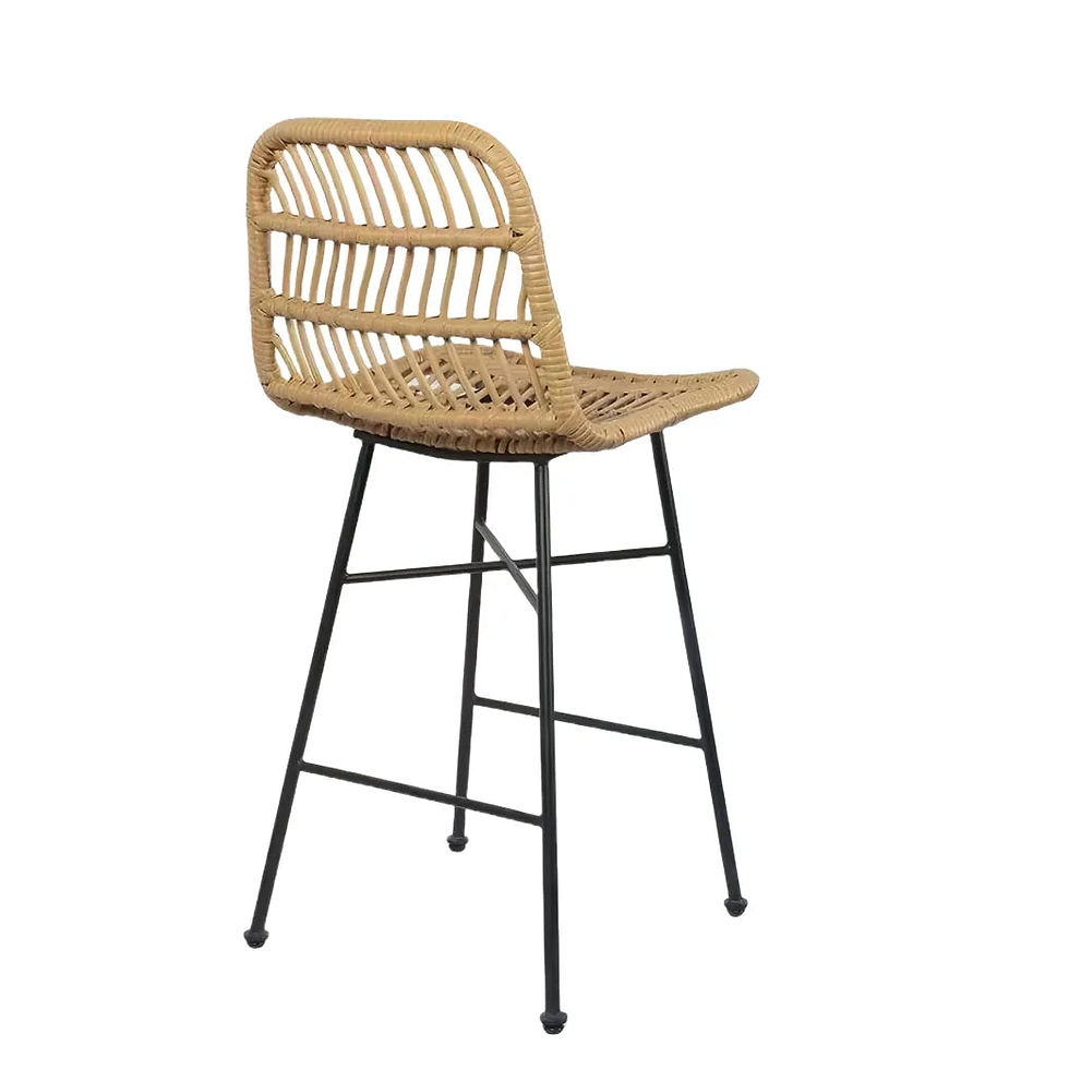 Thumbnail: Rattan Barstool with Backrest for Commercial Bar Furniture, Durable Counter Stoo