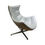 Thumbnail: White Leather Swivel Lounge Chair – Modern Lobster Chair with Aluminum Base, Erg