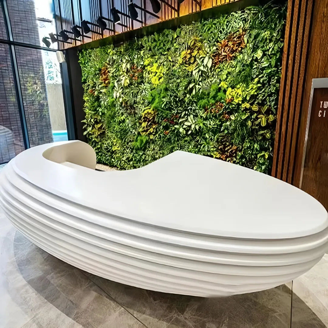 Hotel LED Display Front Desk – Modular Office Reception Counter