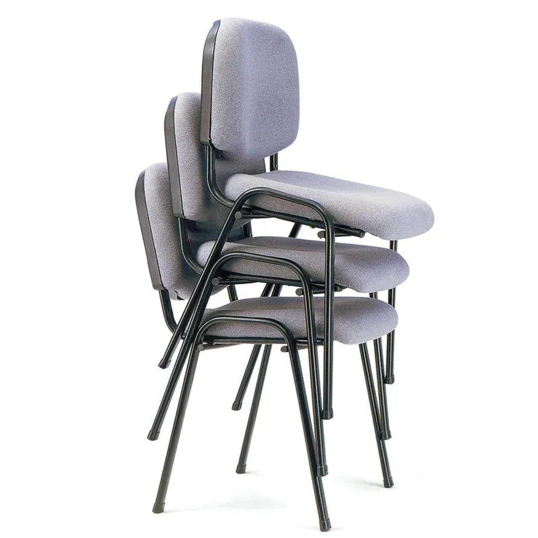 Stackable Upholstered Visitor Chair with Metal Base – Molded Seat for Office & W