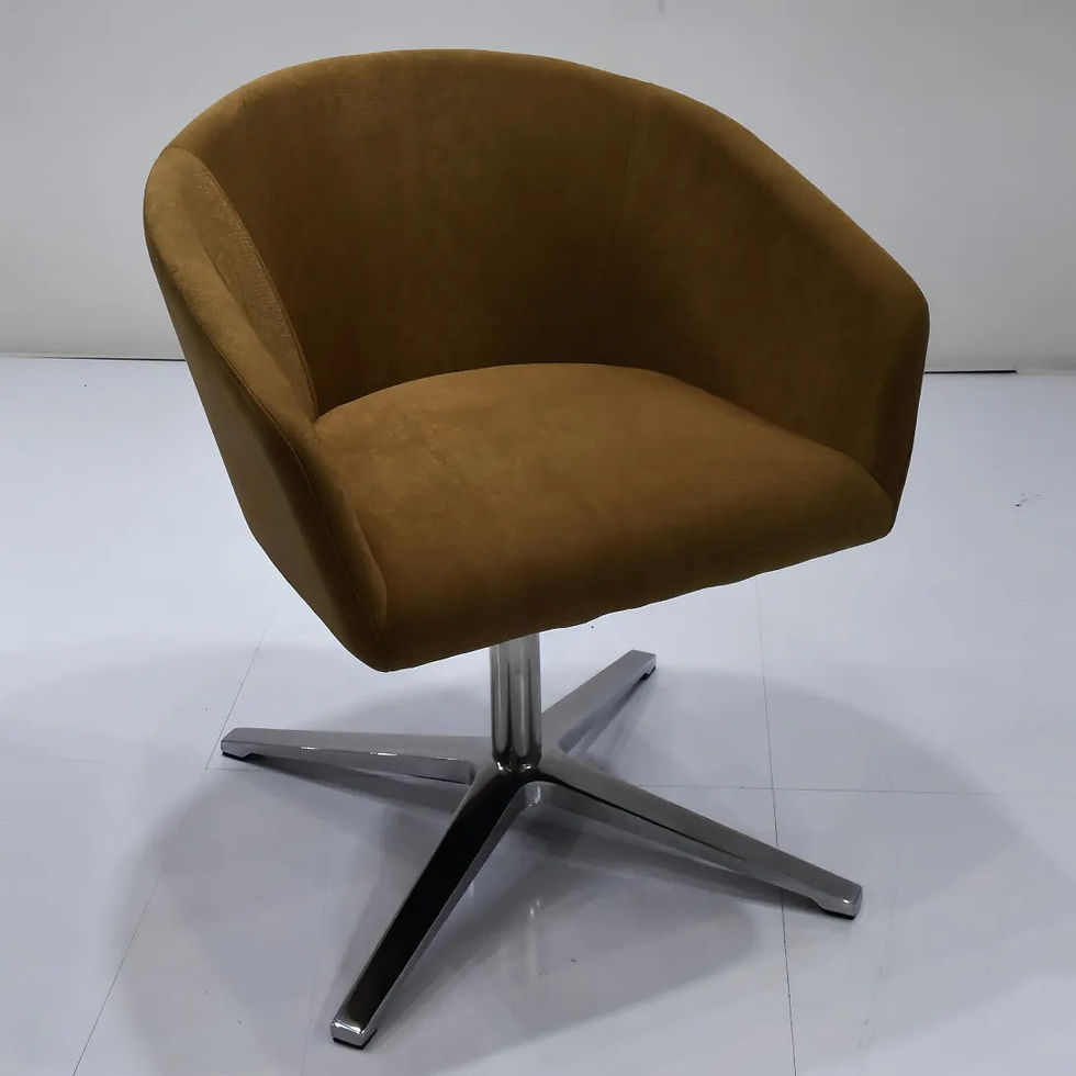 Thumbnail: Orange Swivel Armchair – Ergonomic Modern Office Chair with Durable Aluminum Bas