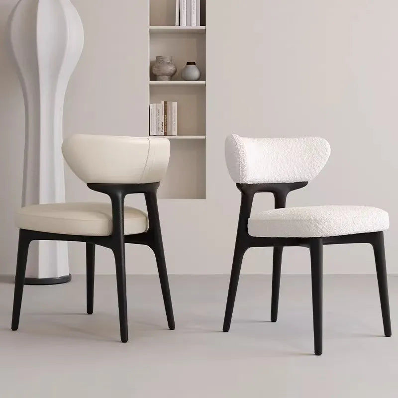 Thumbnail: Cream Velvet Dining Chair with Walnut Ash Wood Frame – Luxury Restaurant Use