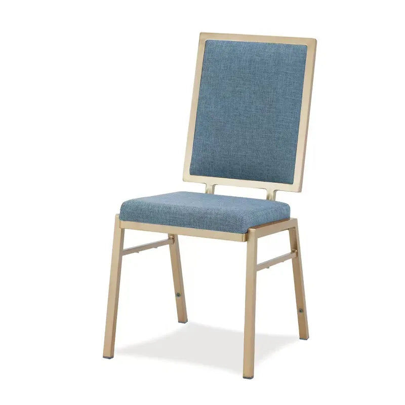 Thumbnail: Golden Plain Back Metal Frame Stackable Banquet Hall Chair