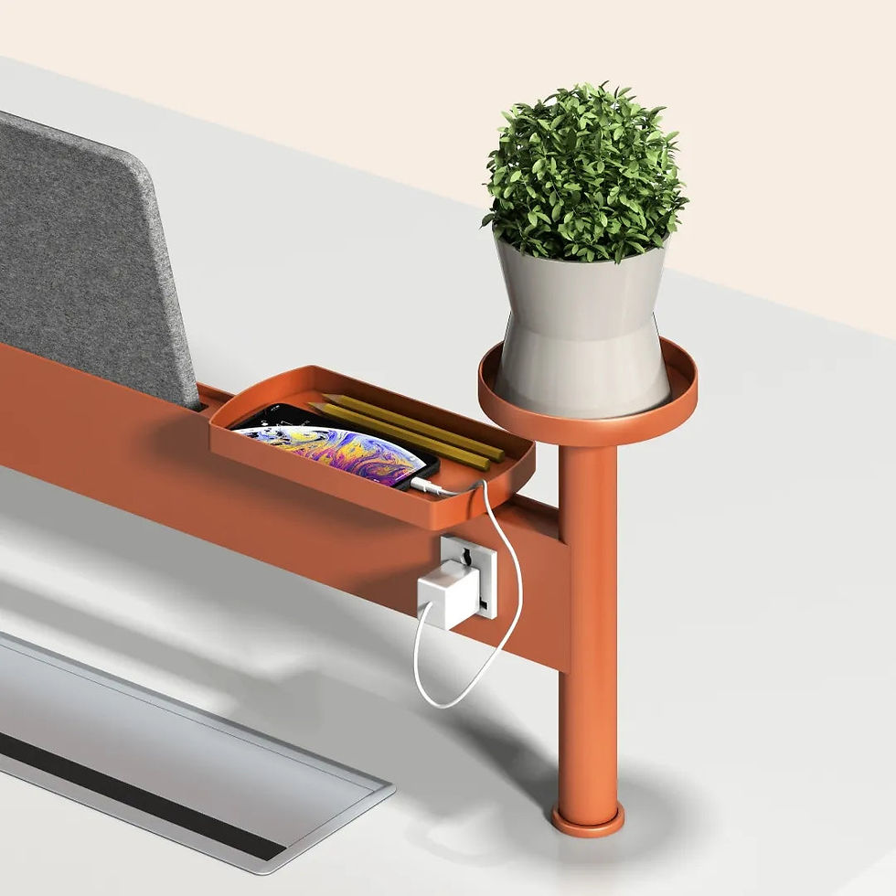 Thumbnail: Modern 4-Seater Collaborative Benching Workstation with Acoustic Partitions
