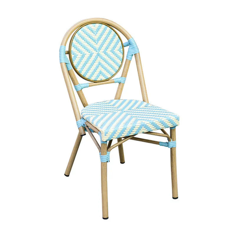Thumbnail: Brush Stroke Painted Bamboo Aluminum Frame French Bistro Chairs