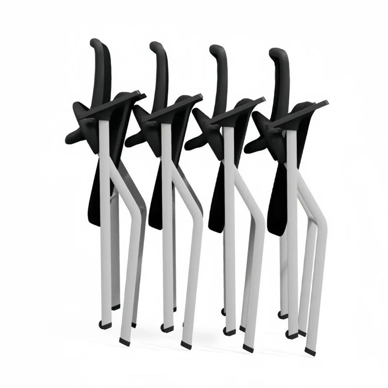 Thumbnail: Space-Saving Adjustable Training Chair with Armrests for Office Conferences
