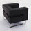 Thumbnail: Modern U-Shaped Black Faux Leather Single Seater – Executive Office Chair