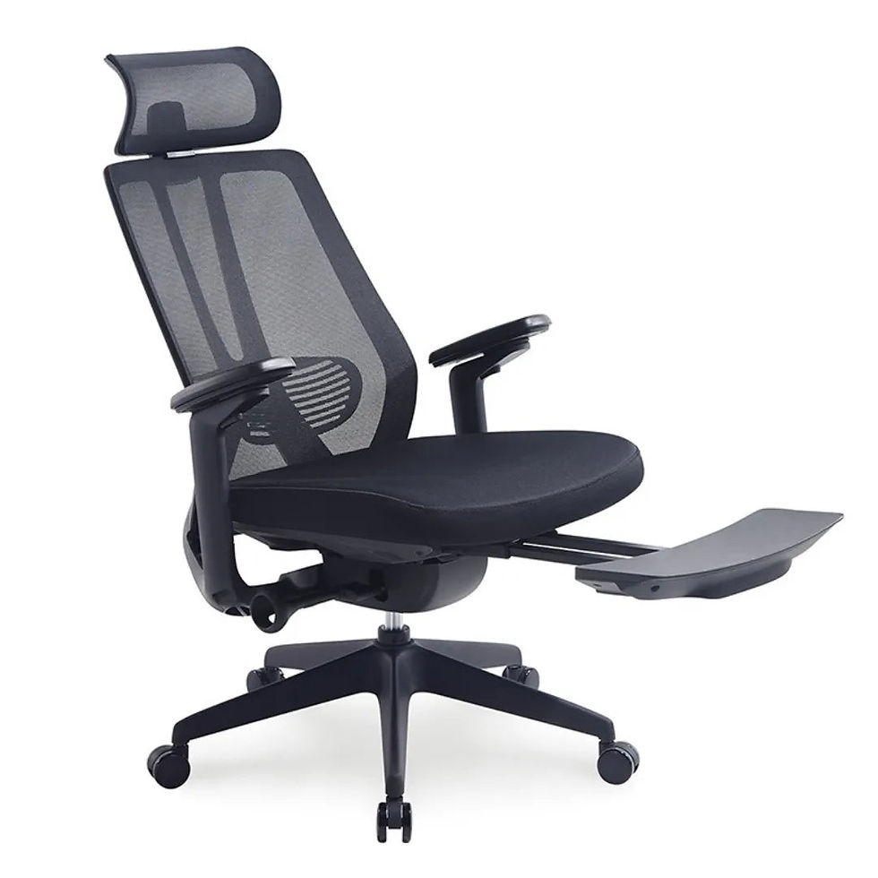 Thumbnail: High-Back Ergonomic Office Chair with Lumbar Support and Footrest – Mesh Executi