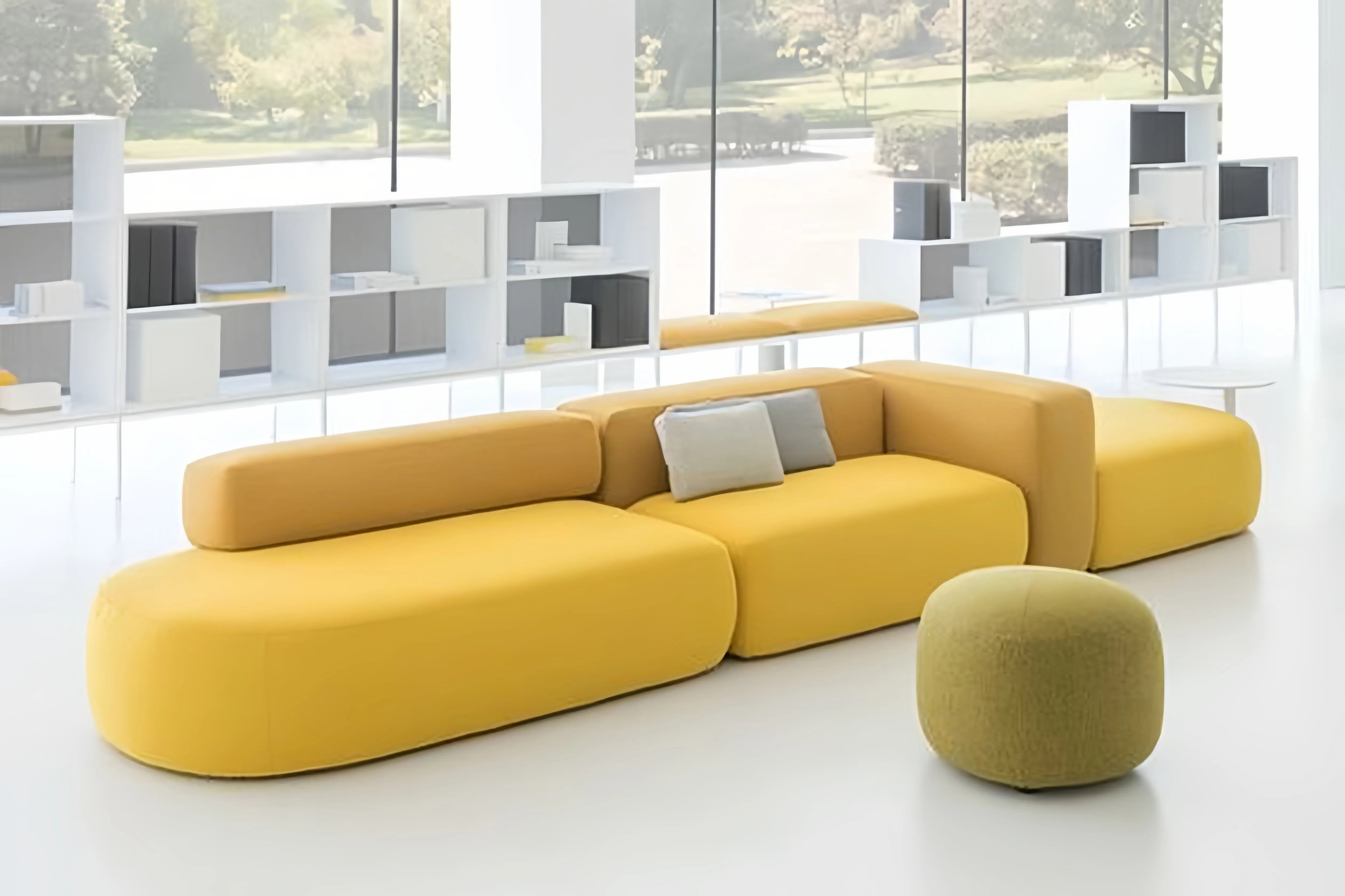 Collaborative Office Sectional Sofa – Modern Open Workspace Seating