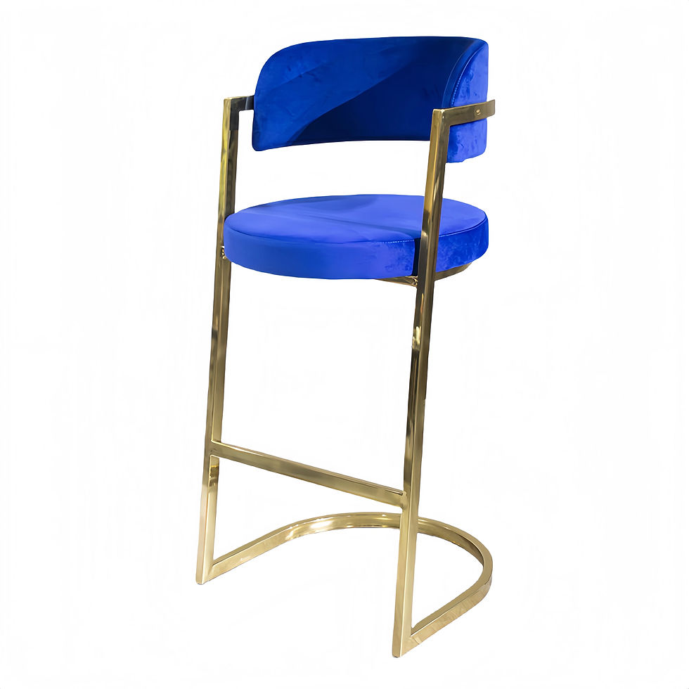 Thumbnail: High Fabric Bar Stool Chair | Metal Frame Gold Industrial Counter Barstool