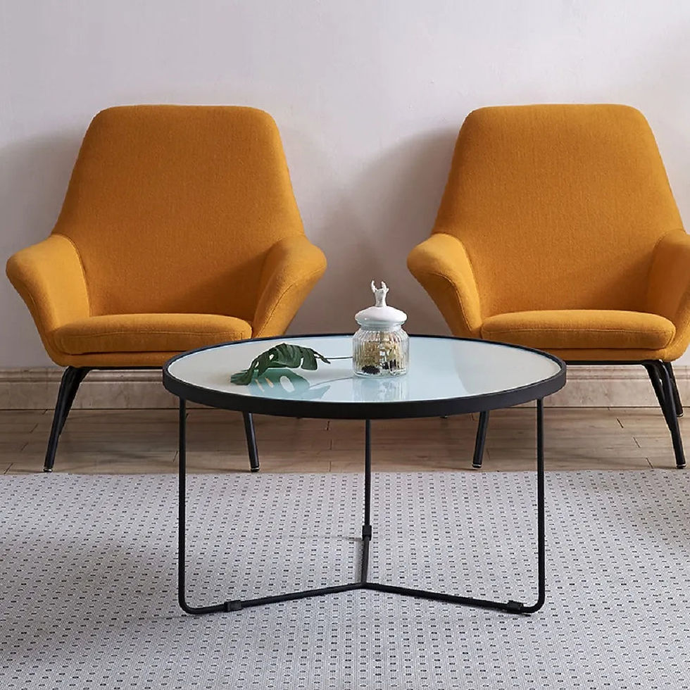 Thumbnail: Modern Glass Top Coffee Table with Wooden Frame for Living Room