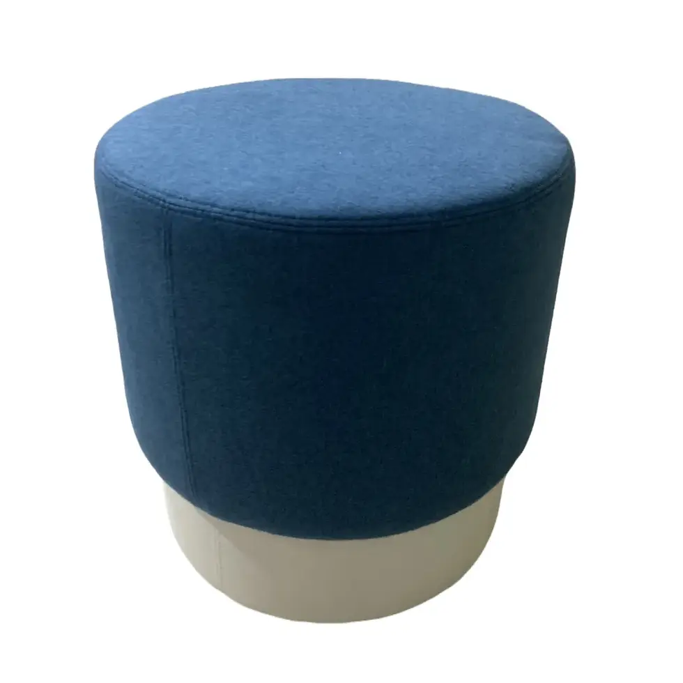 Thumbnail: Small Round Modern Office Chaise Lounge Sofa with Ottoman Pouf – Stylish & Compa