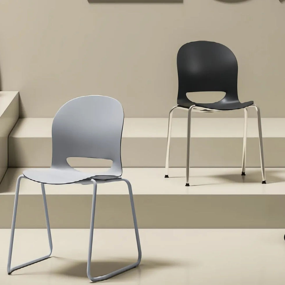Thumbnail: Shell Back Ergonomic Training and Waiting Room Chairs with Metal Feet for Discus