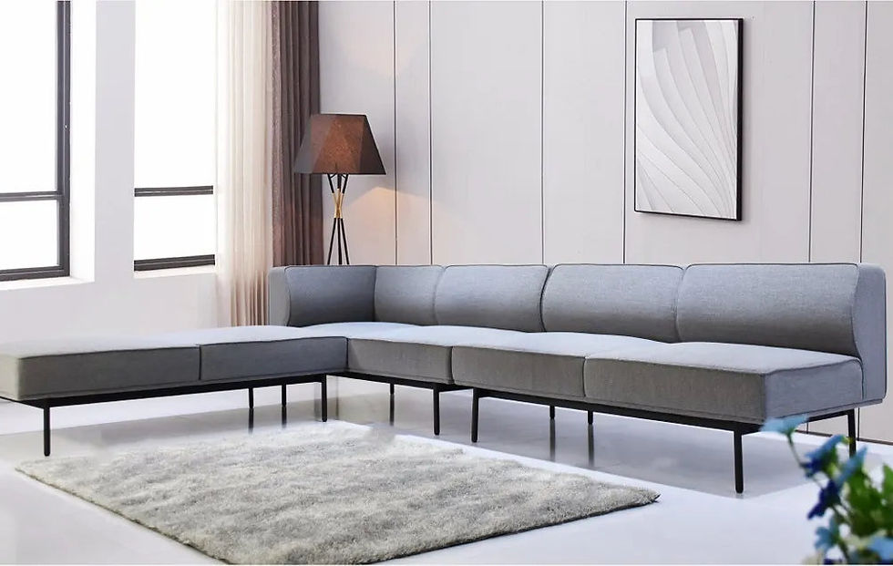 Thumbnail: Modular Corner Sofa with Ottoman – Modern Office Lounge Set