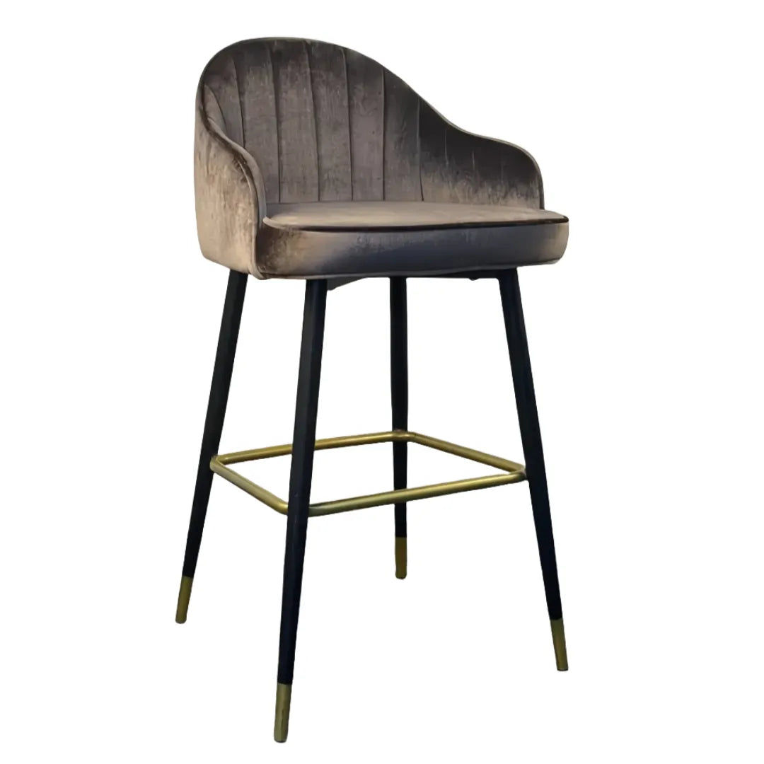 Nordic Modern Bar Chair | Solid Wood Frame for Hotel & Restaurant Use