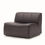 Thumbnail: Comfortable Brown Faux Leather Armless Sofa with Memory Foam & High-Density Stoo