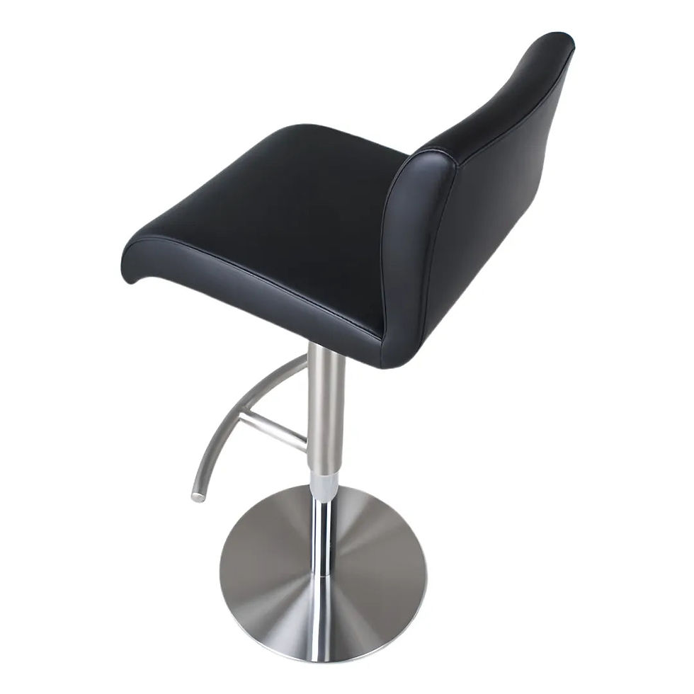 Thumbnail: Nordic Style Adjustable Height Bar Chair with Faux Leather & Steel Frame