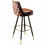 Thumbnail: Classic Antique Faux Leather Bar Stool with Solid Wood Legs for Restaurant