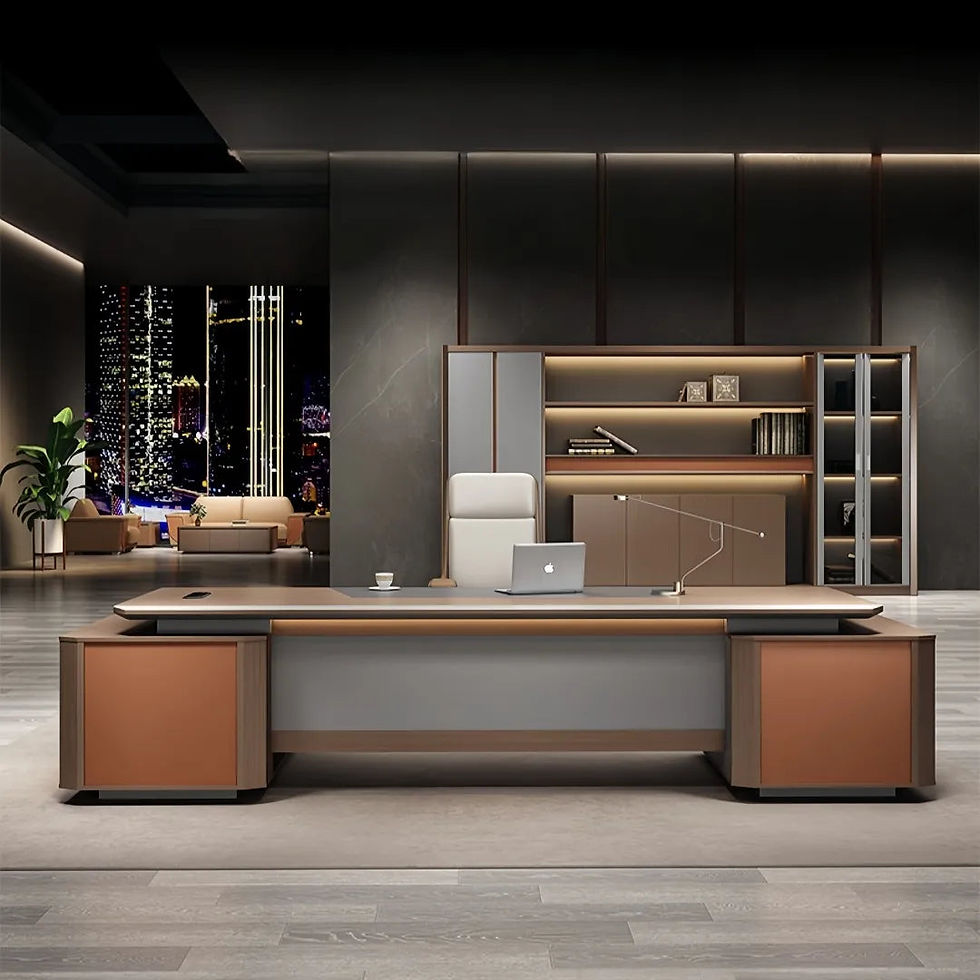 Thumbnail: High-End L-Shaped Executive Desk – Modern Melamine Office Table for Bosses & Dir