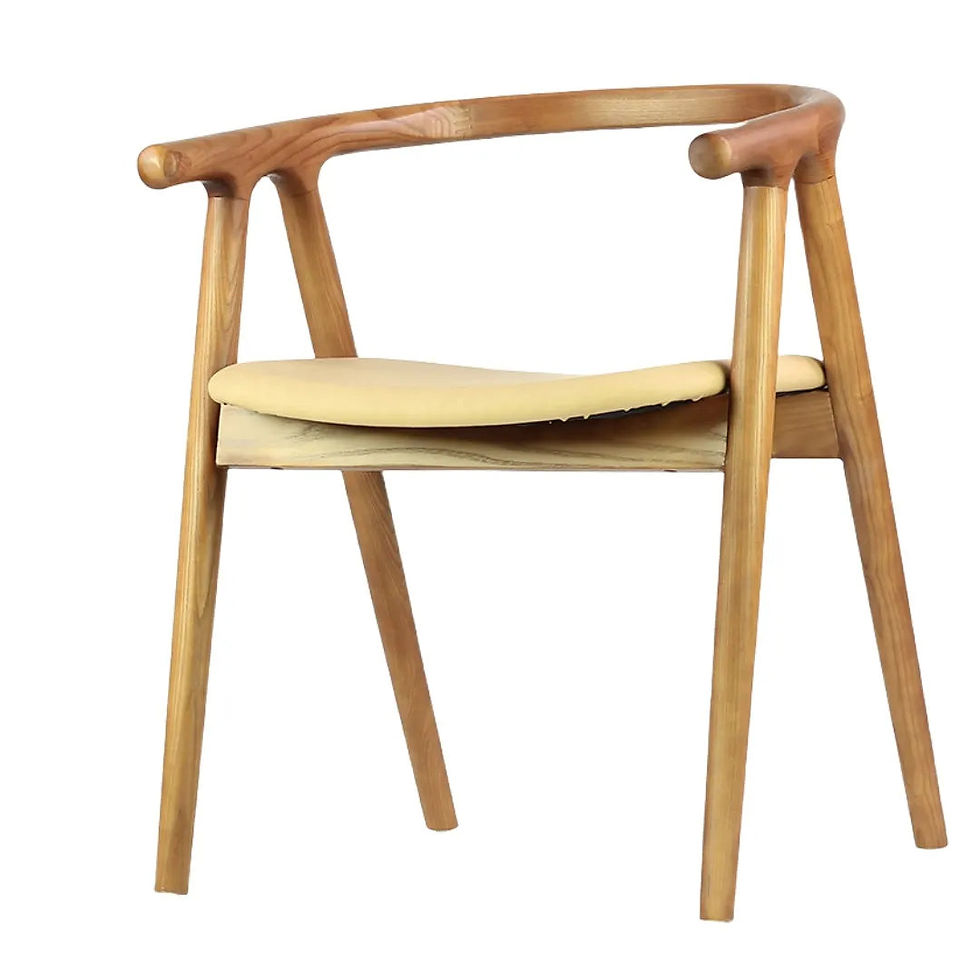 Thumbnail: Solid Beech Wood Natural Finish Wishbone Chair Luxury Dining Set