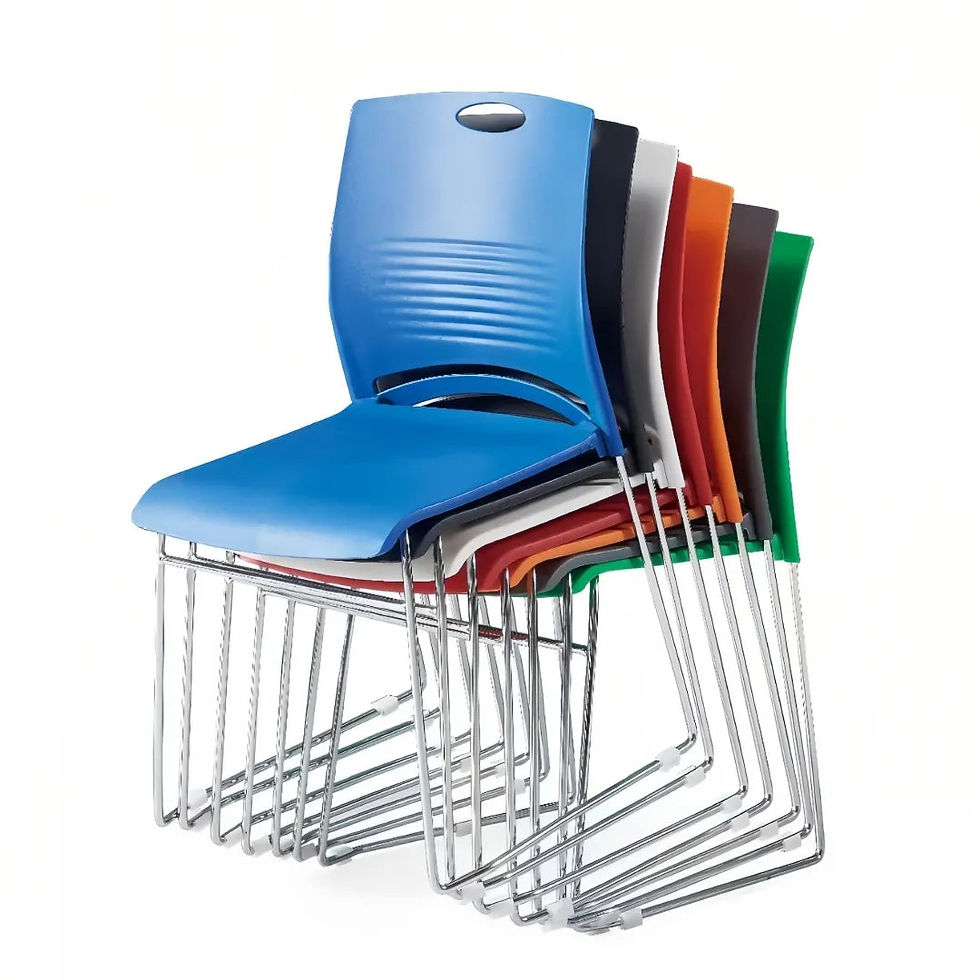 Thumbnail: Black Stackable Office Visitor Chair – Heavy Duty Reception & Waiting Room Chair
