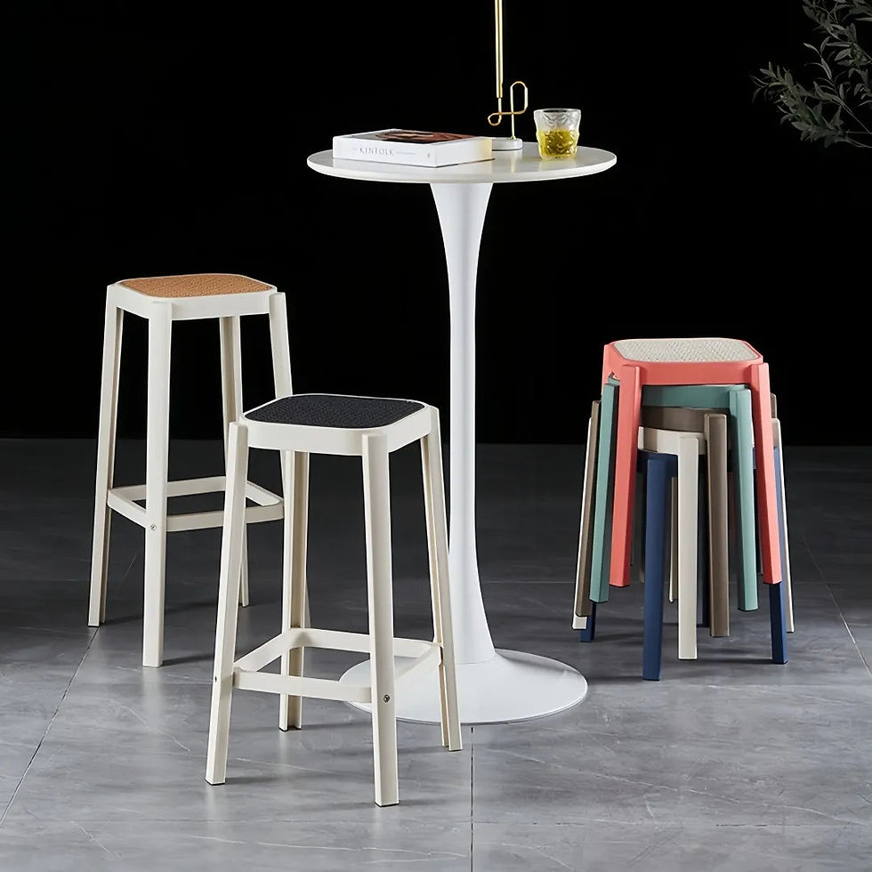 Thumbnail: Versatile Polypropylene Stools for Office & Café – Customizable Rattan Design