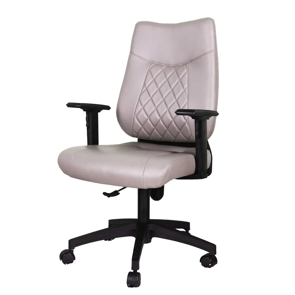 Thumbnail: Luxury Brown Leather Ergonomic Office Chair with Pillow & Fixed/2D Armrests