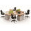 Thumbnail: Contemporary 4-Person Benching Workstation with Acrylic Screen Divider