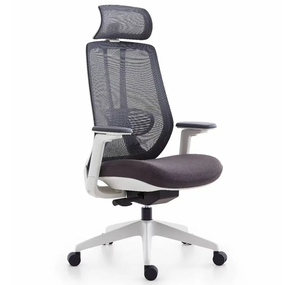 Thumbnail: High-Back Ergonomic Office Chair with Lumbar Support and Footrest – Mesh Executi