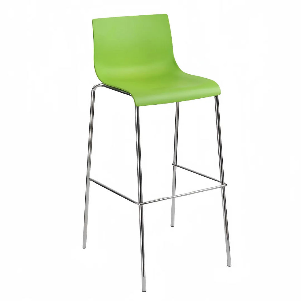 Thumbnail: Green Ergonomic Polypropylene High Bar Stool with Chrome Metal Frame – Industria