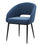 Thumbnail: LumiSource Renee Navy Blue Velvet Dining Chair with Steel Legs