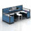 Thumbnail: High Office Cubicle with Partition Panels – 2-Person Workstation Desk System