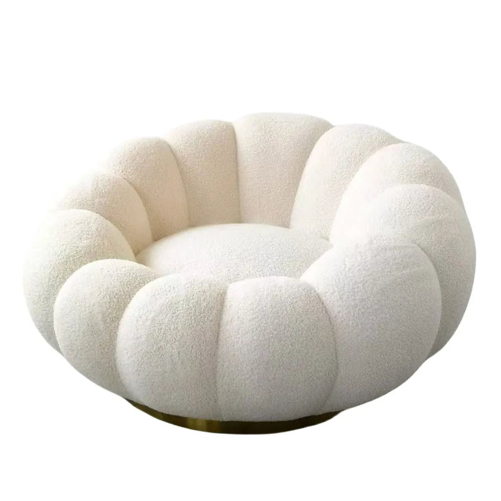 Thumbnail: Elegant Pink Cream Pumpkin Sofa – Luxurious Upholstery with Custom Options