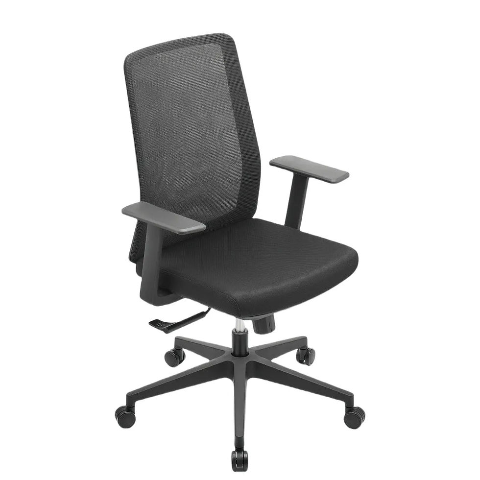 Thumbnail: Nordic Style Desk and Office Chair with Mesh Back and Adjustable Features