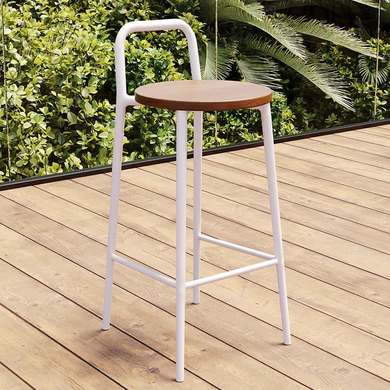 Thumbnail: Modern Stackable Counter Stools – Orange Bar Stools with Metal Frame for Outdoor