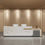 Thumbnail: LED Silver Reception Desk – I-Shaped Front Counter with Display
